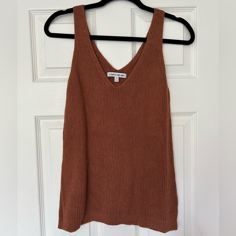 Elizabeth and James Brown Knit Tank Top, size Medium